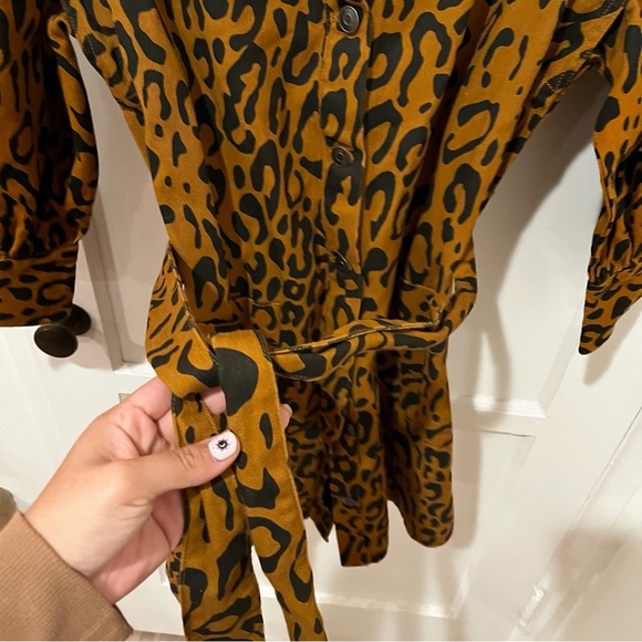 Target Future Collective Kahlana Barfield Brown leopard utility denim dress - Picture 7 of 9
